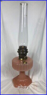 Aladdin Oil Lamp Rose Moonstone Corinthian Model B112 Circa 1935-36