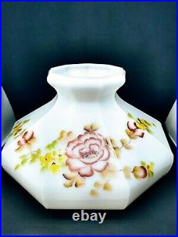 Aladdin Oil Lamp Shade Hand Painted Flowers Coleman 10 fitter