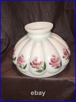 Aladdin Oil Lamp Shade Hand Painted Flowers Roses 10 Fitter Beautiful