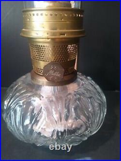 Aladdin Oil Lamp, Shell Clear Glass With Model 23 Burner, Lox-On Aladdin Chimney