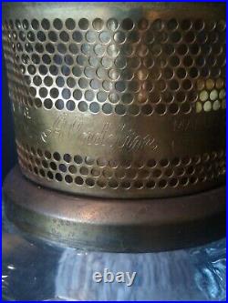 Aladdin Oil Lamp, Shell Clear Glass With Model 23 Burner, Lox-On Aladdin Chimney