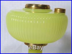 Aladdin Oil Lamp Tall Yellow Vertique Moonstone Nu Type Model B withShade glass