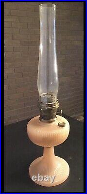 Aladdin Oil Lamp Vertique Rose Moonstone Model B-87 Circa 1938