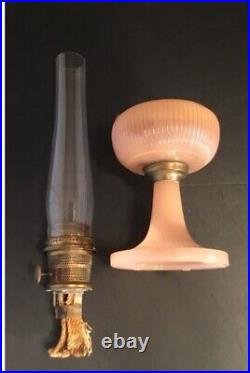 Aladdin Oil Lamp Vertique Rose Moonstone Model B-87 Circa 1938
