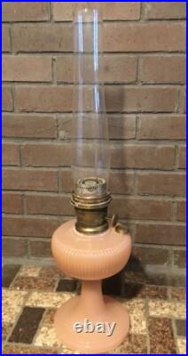 Aladdin Oil Lamp Vertique Rose Moonstone Model B-87 Circa 1938