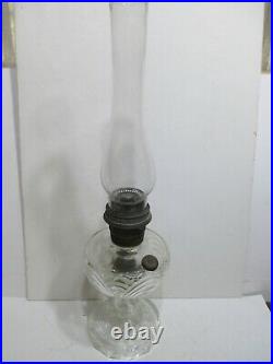Aladdin Oil Lamp Washington Drape 1939 clear crystal Round base Good Cond
