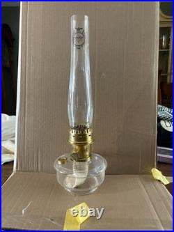 Aladdin Oil Lamp With Glass Chimney Measure 19.5 Ins Tall Clear