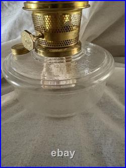 Aladdin Oil Lamp With Glass Chimney Measure 19.5 Ins Tall Clear