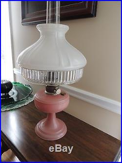 Aladdin Oil Lamp, rose colored, Venetian no. 103