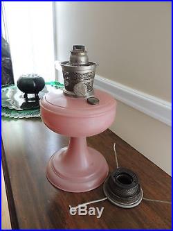 Aladdin Oil Lamp, rose colored, Venetian no. 103