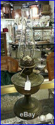 Aladdin Oil Mantle Lamp no. 8 Burner, Chimney, Shade