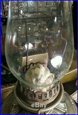 Aladdin Oil Mantle Lamp no. 8 Burner, Chimney, Shade