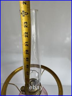 Aladdin PINK Amethyst Non-electric OIL Burner Lincoln Drape Hurricane Lamp