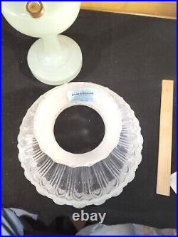 Aladdin Pastel Green Glass Simplicity Electric Kerosene Oil Lamp B29 Pink Flower