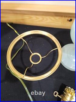 Aladdin Pastel Green Glass Simplicity Electric Kerosene Oil Lamp B29 Pink Flower