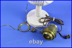 Aladdin Pink Alacite Tall Lincoln Drape Oil Lamp withBrass Electric Burner 1980's