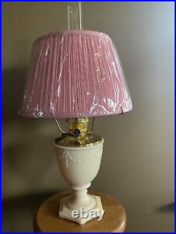 Aladdin Pink Alacite Vase Lamp with Shade nos