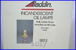 Aladdin Pink Lincoln Drape Lamp, Model 23 Brass Burner, R150 Mantel, C6188