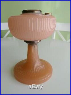 Aladdin Pink Moonstone Vertique B-87Glass Lamp Font only kerosene oil