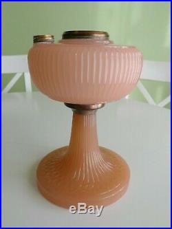 Aladdin Pink Moonstone Vertique B-87Glass Lamp Font only kerosene oil