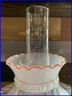 Aladdin Pink Short Lincoln Drape Electric Table Lamp With Chimney / Shade