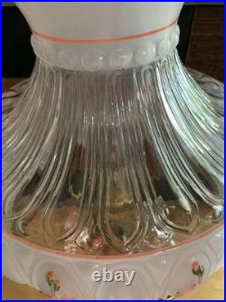 Aladdin Pink Short Lincoln Drape Electric Table Lamp With Chimney / Shade