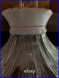 Aladdin Pink Short Lincoln Drape Electric Table Lamp With Chimney / Shade