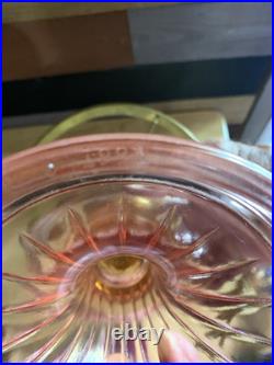 Aladdin Pink Short Lincoln Drape Electric Table Lamp With Chimney / Shade