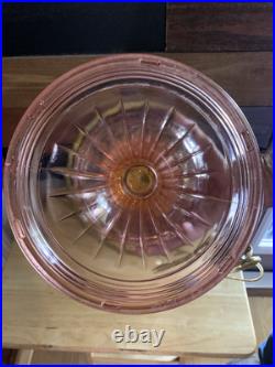 Aladdin Pink Short Lincoln Drape Electric Table Lamp With Chimney / Shade