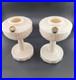 Aladdin Pink Tint Alacite Tall Lincoln Drape Oil Lamp Base Lot of 2 No Burner