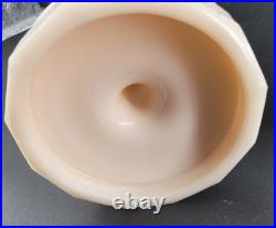 Aladdin Pink Tint Alacite Tall Lincoln Drape Oil Lamp Base Lot of 2 No Burner