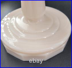 Aladdin Pink Tint Alacite Tall Lincoln Drape Oil Lamp Base Lot of 2 No Burner