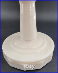 Aladdin Pink Tint Alacite Tall Lincoln Drape Oil Lamp Base Lot of 2 No Burner