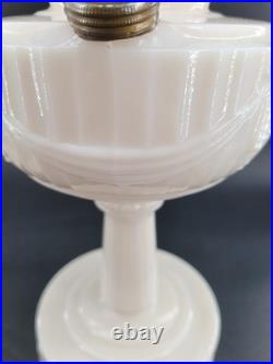 Aladdin Pink Tint Alacite Tall Lincoln Drape Oil Lamp Base Lot of 2 No Burner