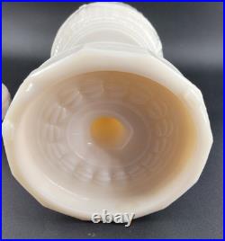 Aladdin Pink Tint Alacite Tall Lincoln Drape Oil Lamp Base Lot of 2 No Burner