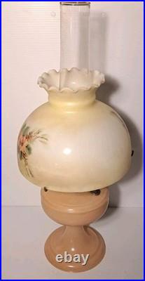 Aladdin Pink Venetian Glass Oil Lamp with NuType Model B Burner Complete