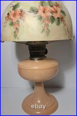 Aladdin Pink Venetian Glass Oil Lamp with NuType Model B Burner Complete