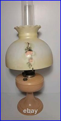 Aladdin Pink Venetian Glass Oil Lamp with NuType Model B Burner Complete