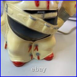 Aladdin Plastics Lamp Set Lil Cowboy Faux Suede Fabric Shade Vintage Decor