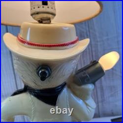 Aladdin Plastics Lamp Set Lil Cowboy Faux Suede Fabric Shade Vintage Decor