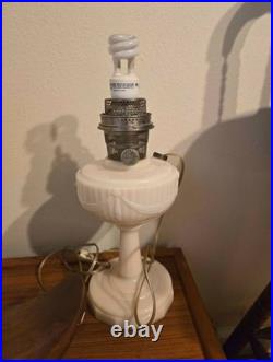 Aladdin Pre War Alacite Model B Tall Lincoln Drape Oil Lamp B-75 Uranium Glass
