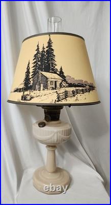 Aladdin Pre War Alactite Model B Tall Lincoln Drape Oil Lamp With Original Shade