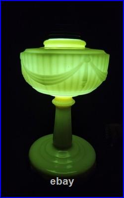 Aladdin Pre War Alactite Model B Tall Lincoln Drape Oil Lamp With Original Shade