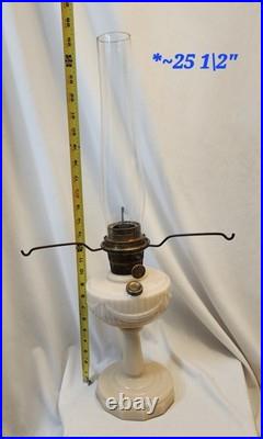 Aladdin Pre War Alactite Model B Tall Lincoln Drape Oil Lamp With Original Shade