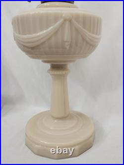 Aladdin Pre War Alactite Model B Tall Lincoln Drape Oil Lamp With Original Shade