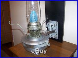 Aladdin Railroad Caboose Kerosene Oil Lamp Withwick Shade, Mantle, wooden plaque