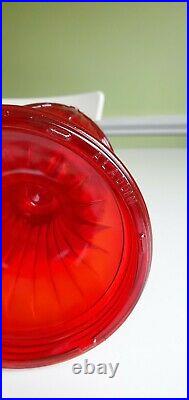 Aladdin Red Ruby Short Lincoln Drape 1979 Glass Lamp Fount and Model 23 Burner