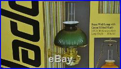 Aladdin Regency Brass Wall Lamp with Green Shade, Model BW23-301 (Kerosene Only)