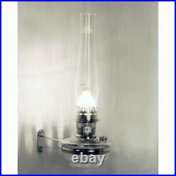 Aladdin Regency Clear Genie III Glass Wall Lamp Nickel 12 with White Parchment