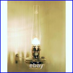 Aladdin Regency Clear Genie III Glass Wall Oil Lamp Brass with White Shade